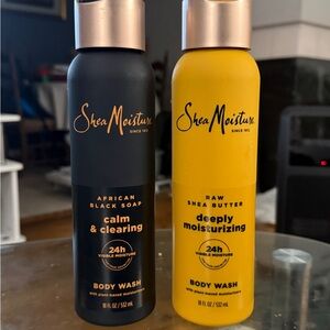 Shea Moisture African Black Soap & Raw Shea Butter Body Wash 2 Pc. Bundle NEW
